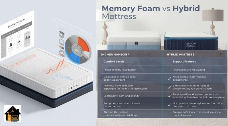Make a Table Comparing Memory Foam vs Hybrid Mattresses